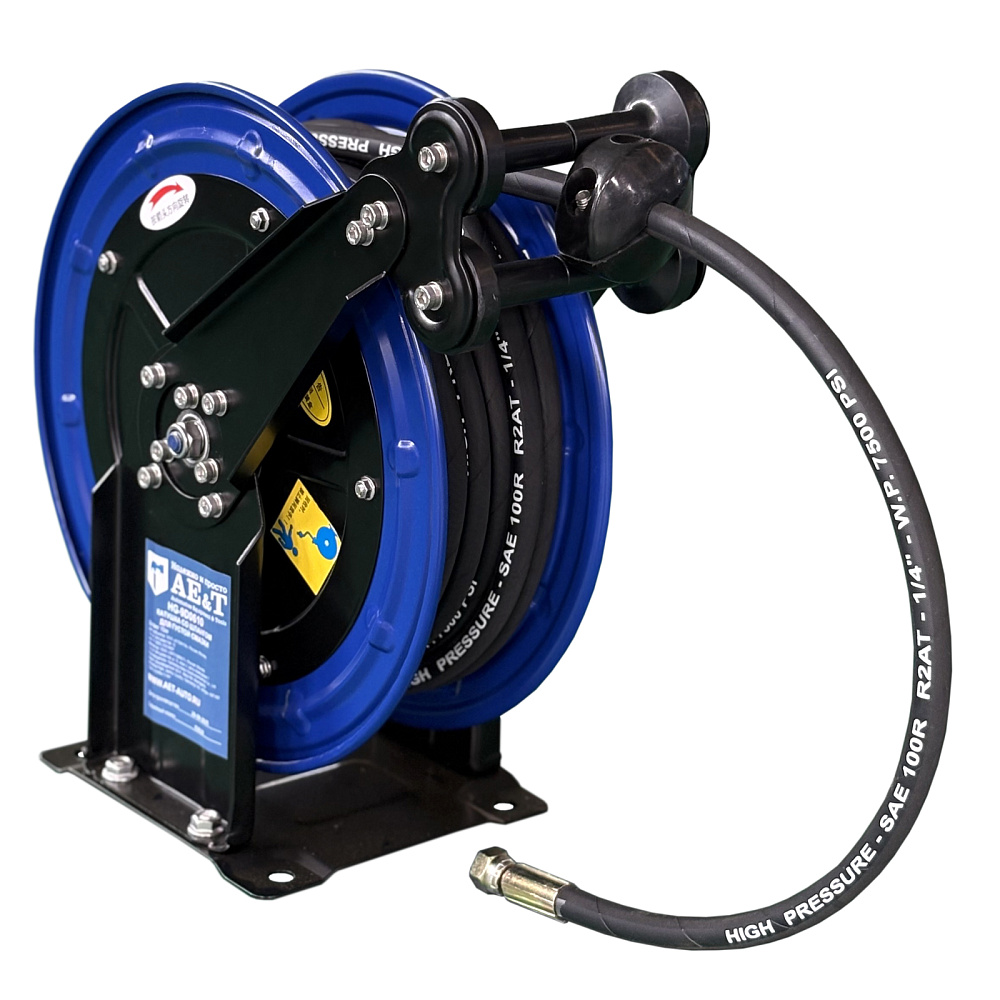 Катушка со шлангом для густой смазки 1/4"х10м HG-9D0610 AE&T